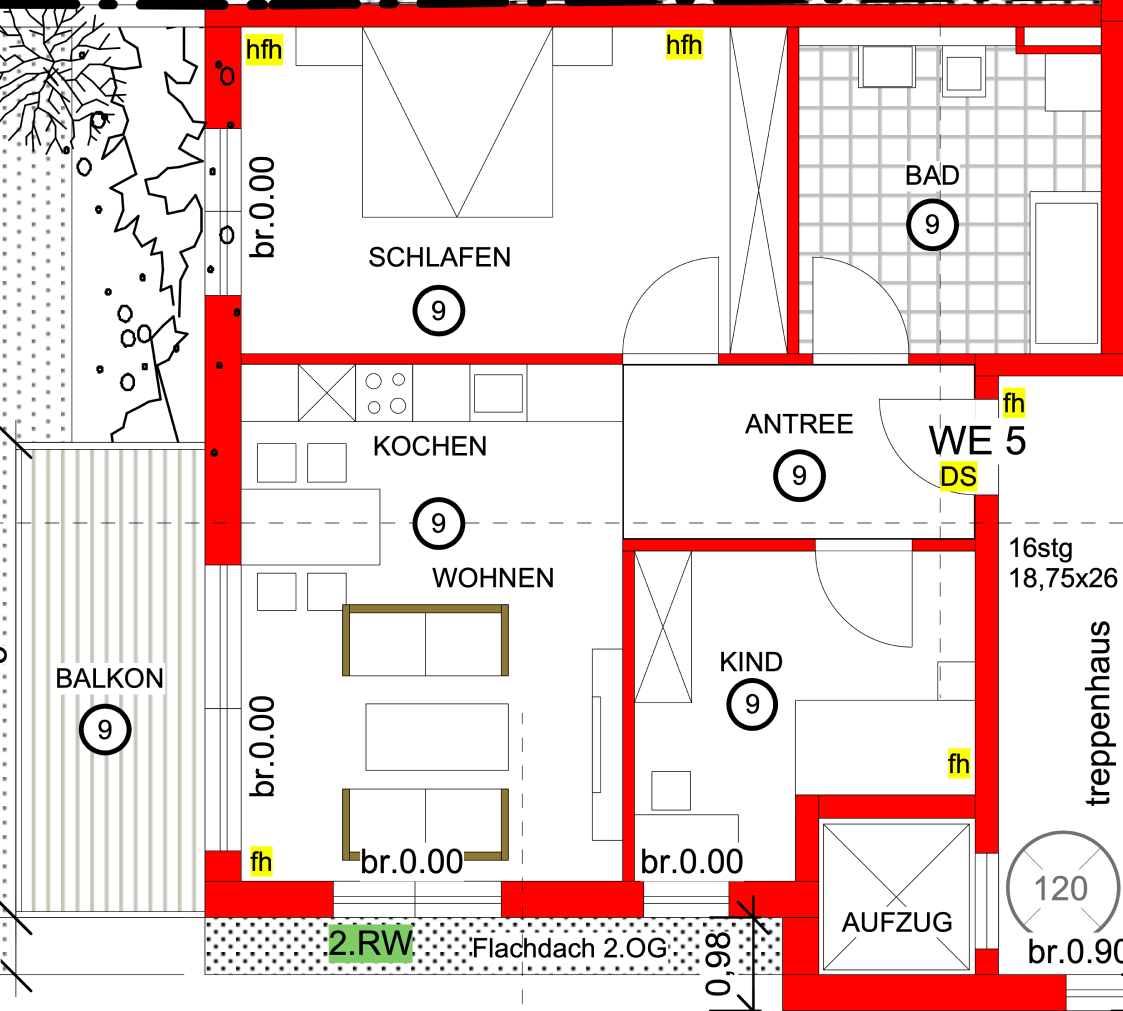 Architekturgrundriss eines Wohnprojekts